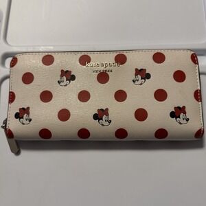 Kate Spade X Disney Minnie Mouse Polka Dots Zip Wallet